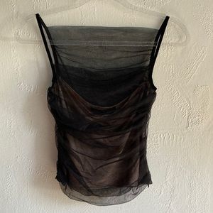 Black mesh top with lining